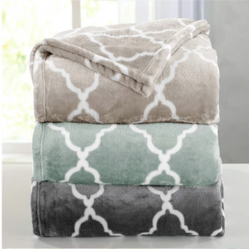 All-Season Super Soft Luxury Velvet blanket Bed Blanket with Lattice Scroll Design plush blanket 